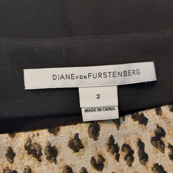 Diane Von Furstenberg Leopard Print Pencil Straight Skirt Womens Size 2 Stretch - Picture 5 of 11